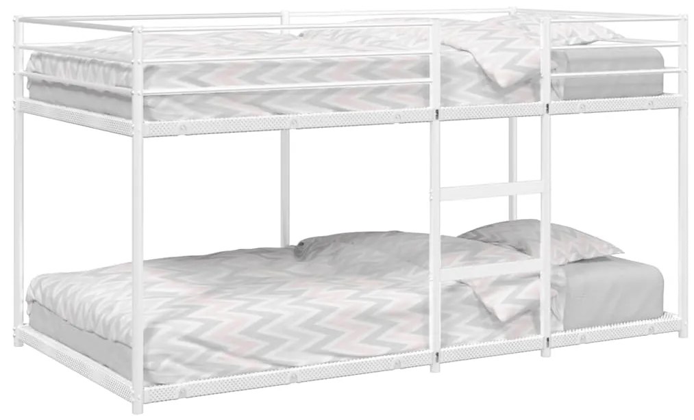 Letto A Castello Senza Materasso Bianco 90x190 Cm İn Acciaio /