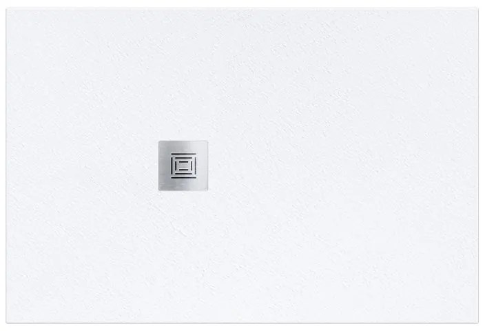 Piatto doccia SANYCCES in fibra di vetro Logic bianco L 80 x L 190 x H 3 cm opaco effetto ardesia