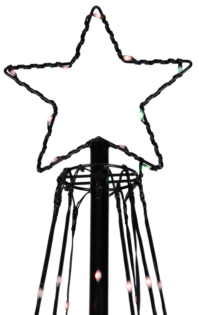 Lampada da terra natalizia nera 240 cm con LED RGB IP44 e telecomando - Nagi