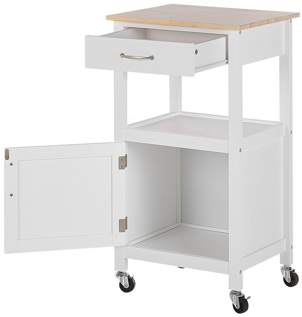 Carrello da cucina legno bianco SIENA Beliani