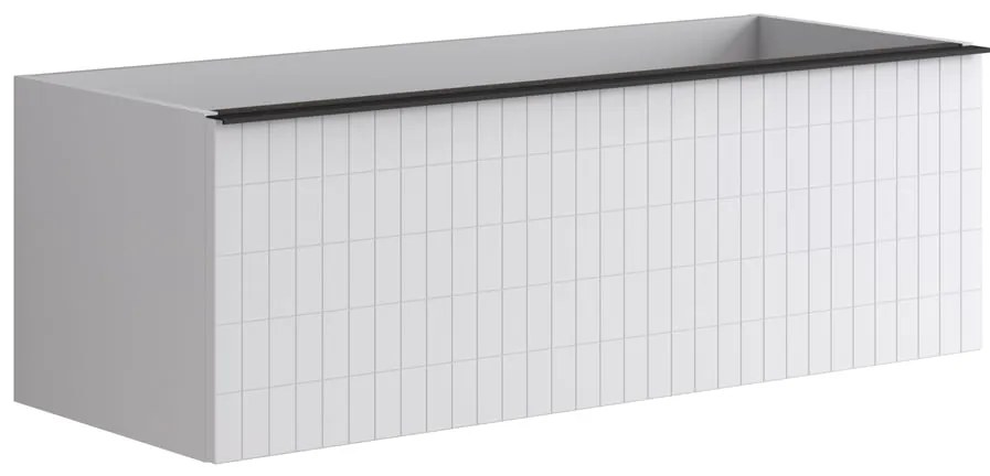 Mobile da bagno sotto lavabo Pixel grid bianco laccato opaco L 120 x H 40 x P 45.5 cm 2 cassetti, lavabo non incluso