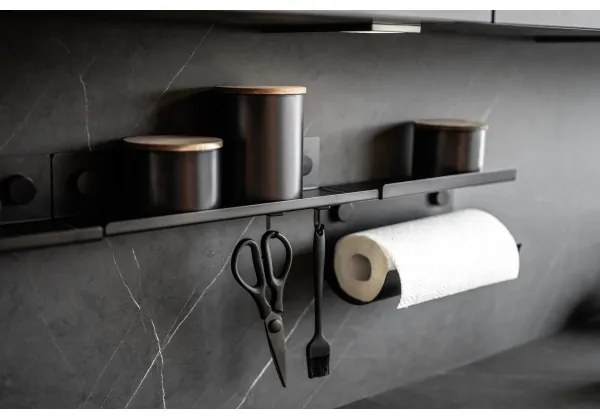 WENKO 71144800 - Portarotolo JET 30x15 cm nero