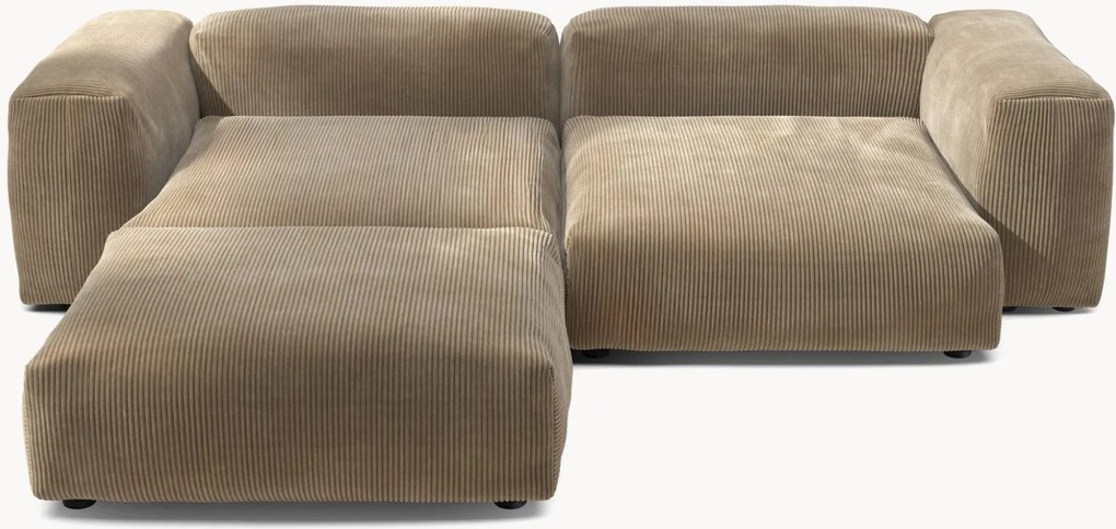 Divano angolare componibile 3 posti in velluto a coste Vetsak