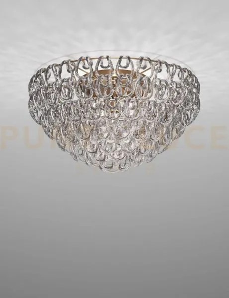 Giogali lampadadario a soffitto 80 cristallo trasparente e bronzo o...