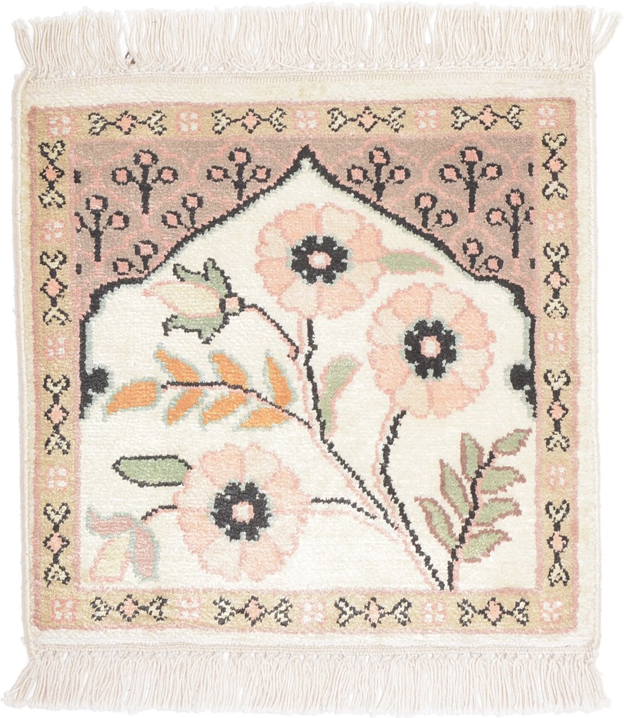 Cashmere Silk Tappeto 30 x 30 (Indian) Annodato A Mano