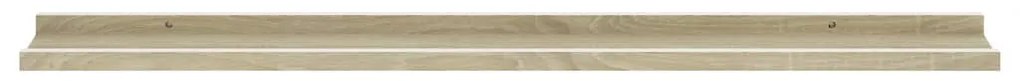 Mensole da parete 2 pz bianco e rovere sonoma 100x9x3 cm