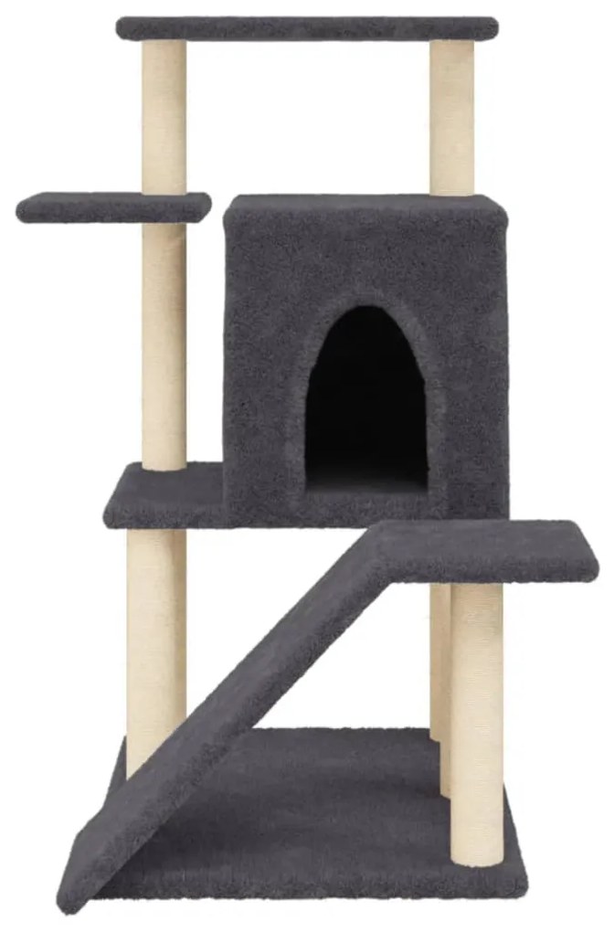 Albero per gatti con tiragraffi in sisal grigio scuro 97 cm