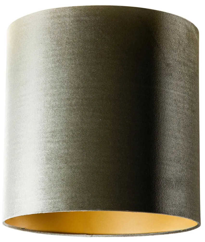 Paralume in velluto verde con interno oro 40/40/40