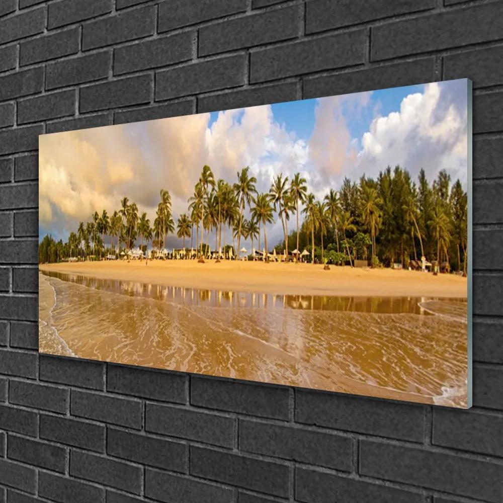 Quadro di vetro Paesaggio della spiaggia 100x50 cm