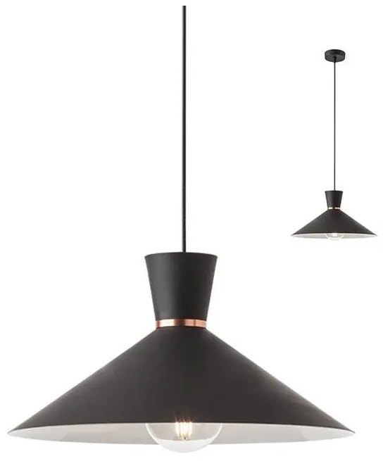 Redo 01-1462 - Lampadario a sospensione con filo KIMONO 1xE27/42W/230V diametro 39,5 cm nero