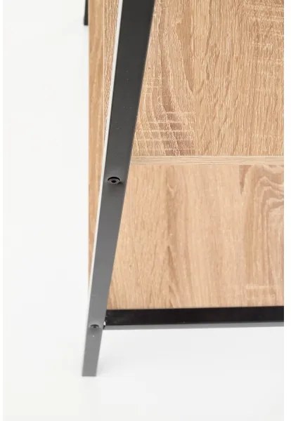 Libreria NARVIK 148x60 cm nero/quercia sonoma