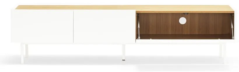 Tavolo TV in rovere decorato in bianco e naturale 180x45 cm Arista - Teulat