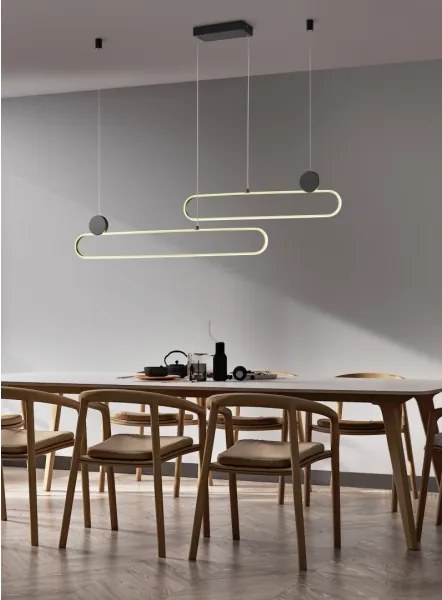 Trio - LED dimmerabile lampada a sospensione con cavo GRANT LED/54W/230V 2300/3000/4000K nero/oro