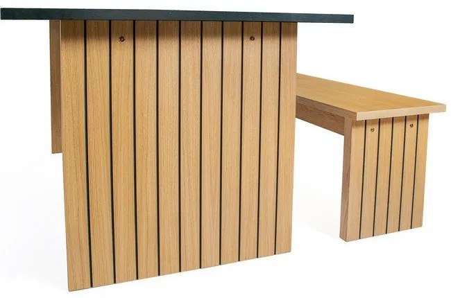 Tavolo da pranzo con piano in rovere 90x160 cm Stripe - Woodman