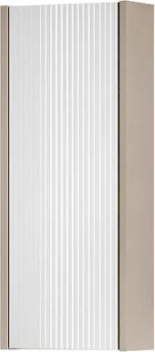 Pensile bagno Niwa cannettato laccato opaco Beige Greige con vetro Beige Greige, 1 anta P17 x L30 x H78.5 cm