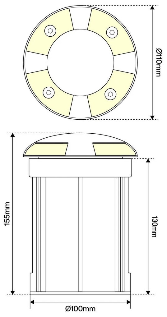 Faretto Interrato 4 Direzioni GU10 IP67 - INOX con doppio pressacavo