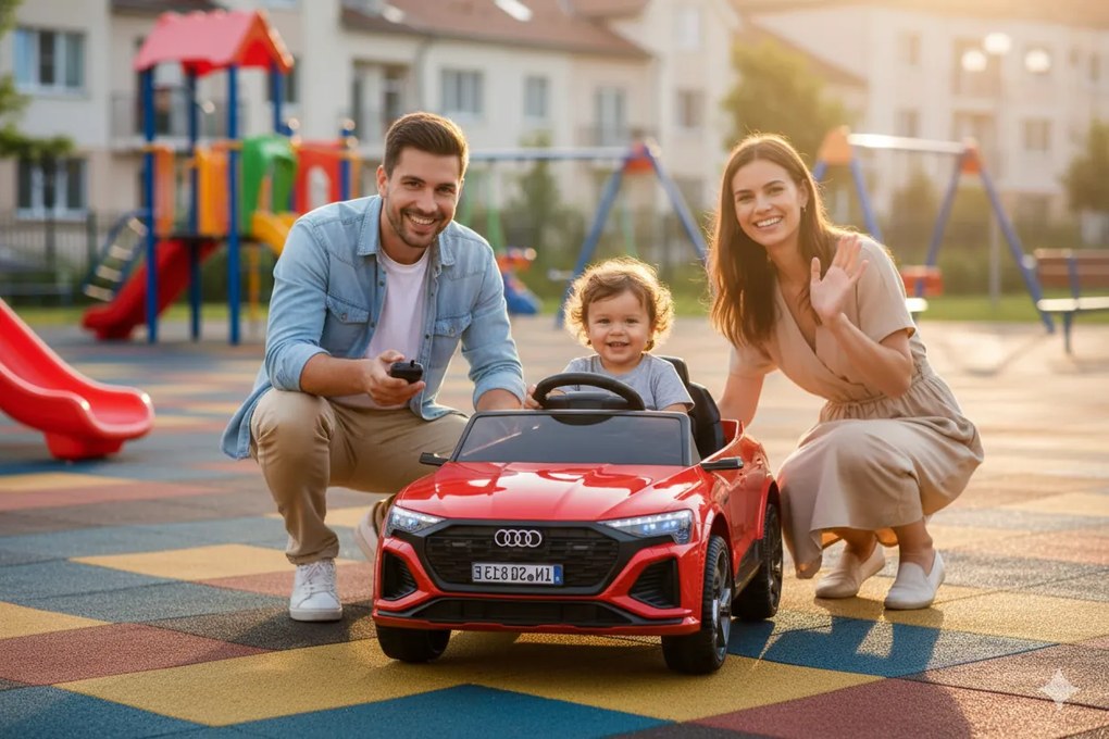 Macchina Elettrica per Bambini 12V Licenza Ufficiale Audi SQ8 E-Tron con Telecomando e Sedile Pelle Rosso...