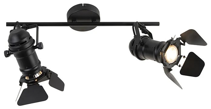 Faretto Smart nero con WiFi GU10 2 luci con alette - Movie