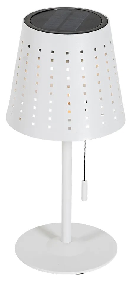 Lampada da tavolo da esterno bianca con LED dimmerabile a 3 livelli ricaricabile e solare - Ferre