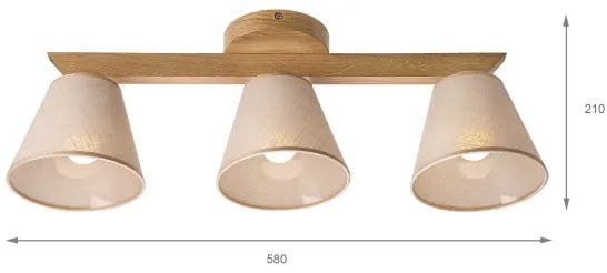 Brilagi - LED Lampadario a plafone ANTHONY 3xE14/40W/230V quercia/beige