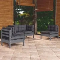 Set Divani da Giardino 4 pz con Cuscini Legno Massello di Pino cod mxl 49785