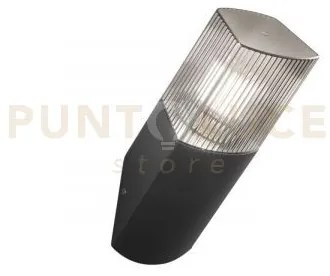 Applique da parete 45° dark antracite e fume' 1 luce attacco e27 ip...