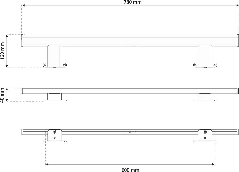 Lampada LED da Specchio 78cm 14W Cromata IP44 Stondata Tripla Installazione Colore Bianco Naturale 4.000K