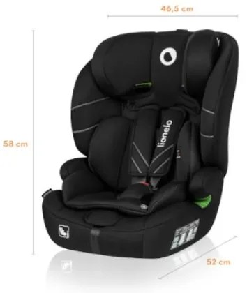 Lionelo - Seggiolino auto LEVI ONE i-Dimensioni 76-150 cm nero