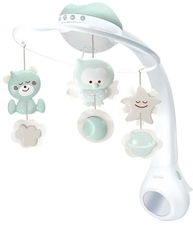 Infantino - Culla mobile con melodia e proiettore 3in1 3xAAA verde