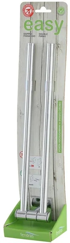 Porta asciugamani con 2 braccia a snodo in acciaio cromo serie Easy