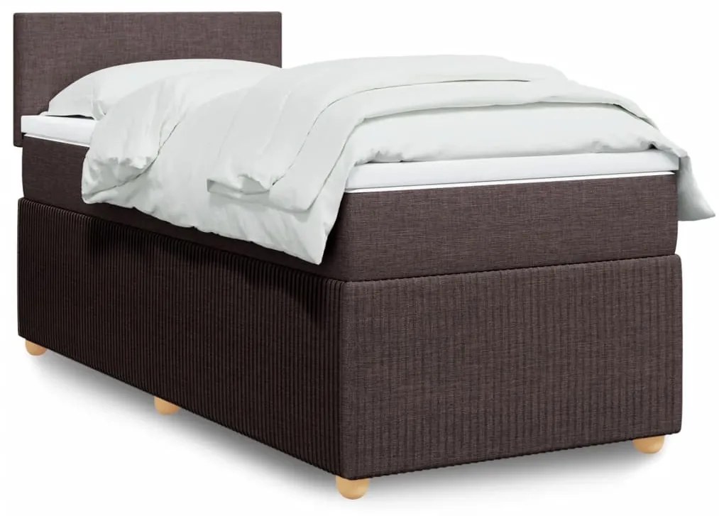 Giroletto A Molle Con Materasso Marrone Scuro 90x190cm Tessuto /