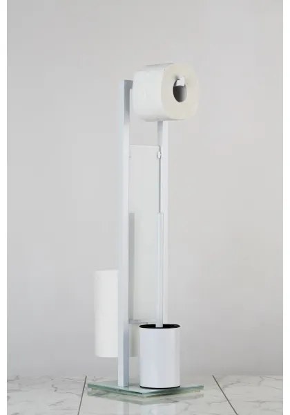 WENKO 21565100 - Scopino per WC RIVALTA 18x70 cm bianco/nero