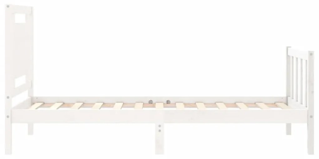 Giroletto con Testiera Bianco Small Single Legno Massello