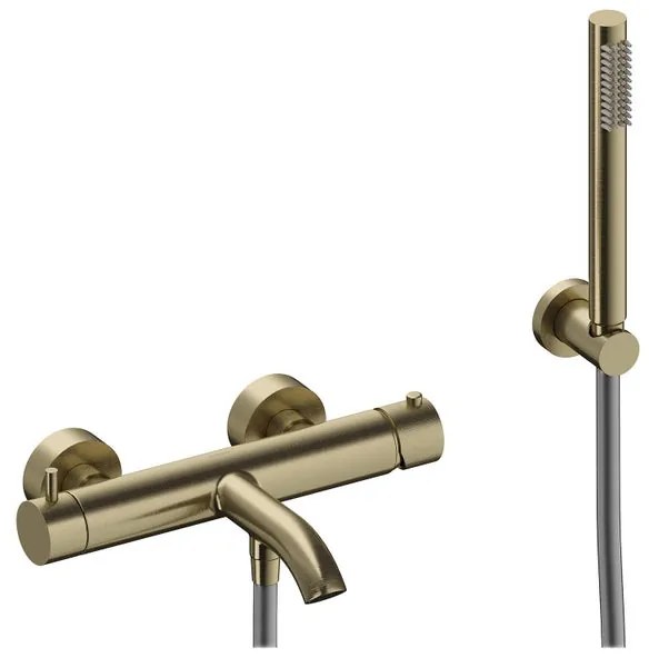Rubinetto per vasca getto laminare cristallino Loop k per muro oro spazzolato