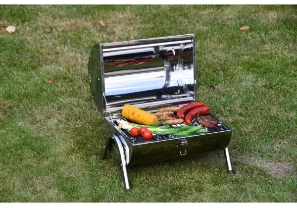 Griglia a carbone portatile cromata lucida