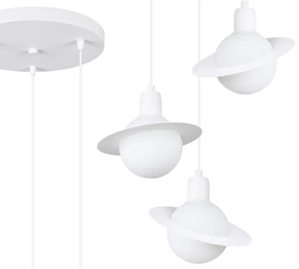 Sollux SL.1357 - Lampadario a sospensione con filo HYPERION 3xG9/8W/230V bianco