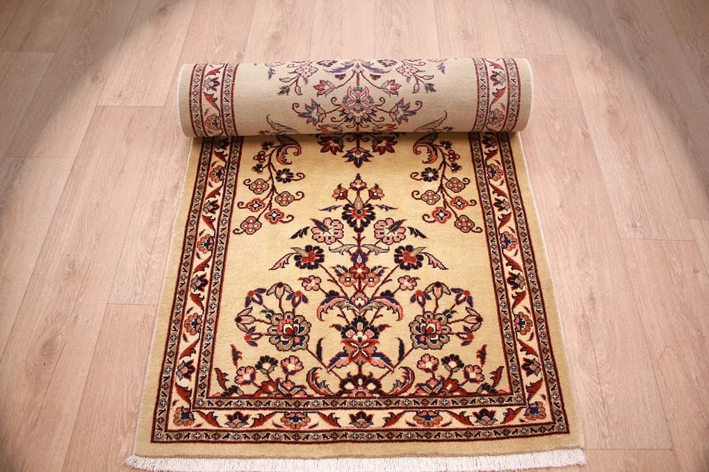 Sarouk Tappeto 90 x 390 (Iran) Annodato A Mano