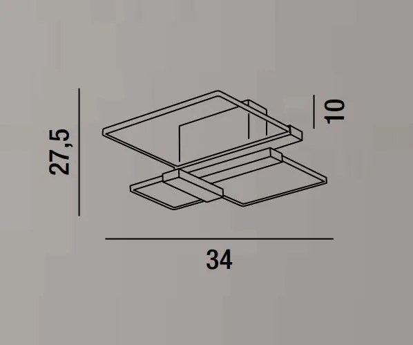 Plafoniera in metallo verniciato oro e acrilico (ULTIMI DISPONIBILI - N°1)