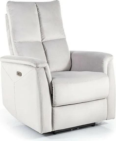 Poltrona relax Neptun Velvet in velluto grigio chiaro – 76x94x96 cm