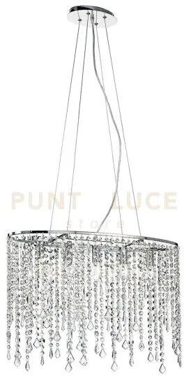 Lampadario a sospensione breeze cromo  e cristalli k9 5 luci attacc...