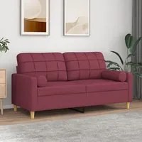 Divano a 2 Posti con Cuscini Rosso Vino 140 cm in Tessutocod mxl 70993