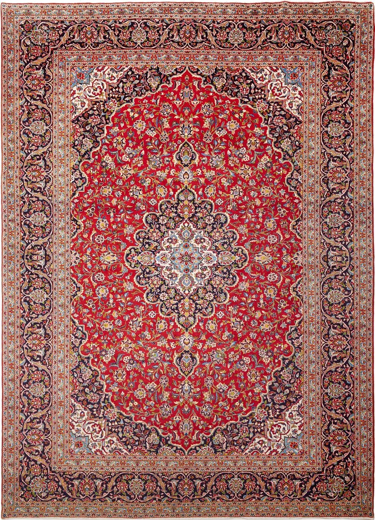 Kashan Tappeto persiano 310 x 430 Rosso (Iran) Annodato A Mano