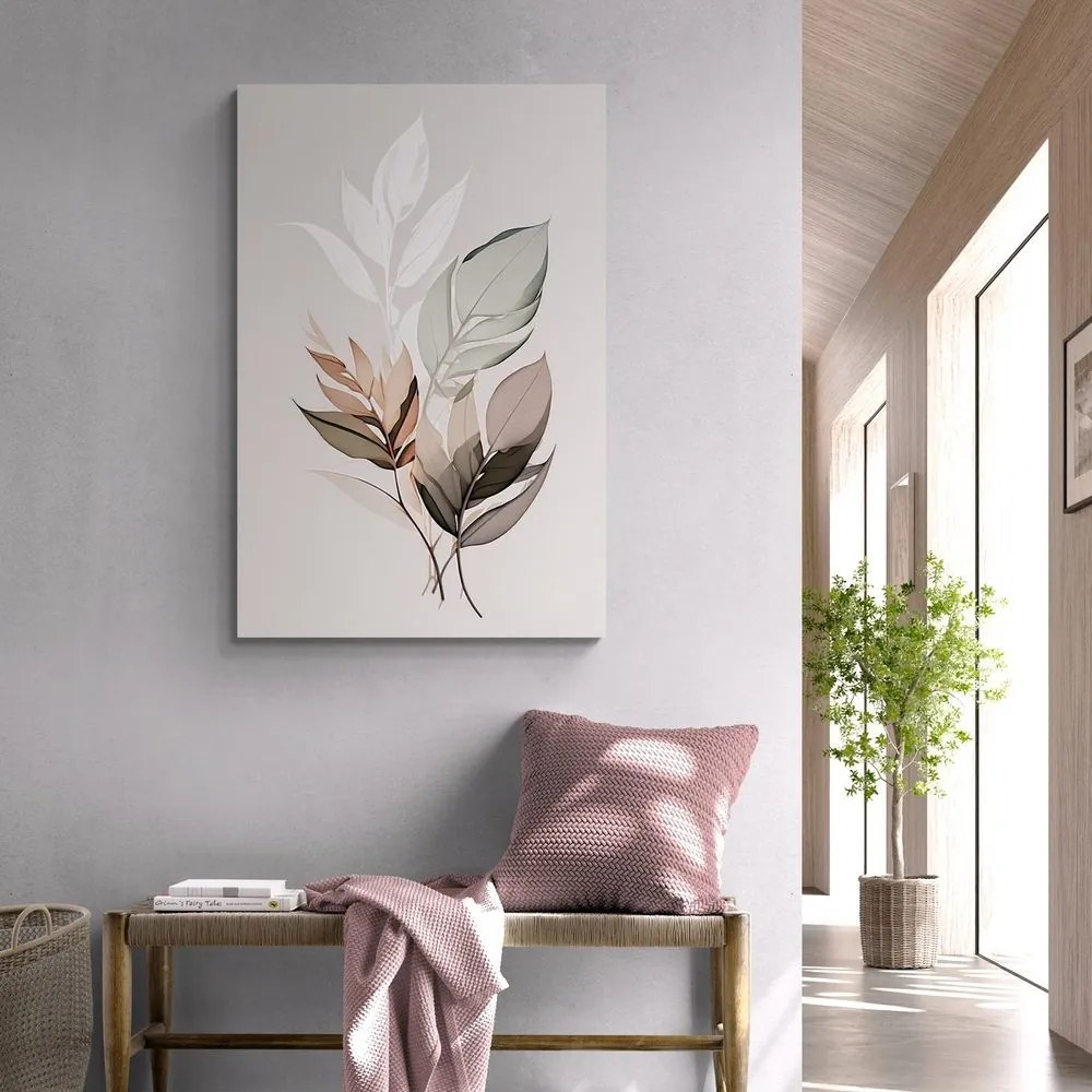 Quadro su tela – Foglie minimaliste