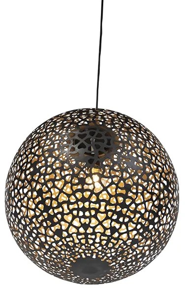 Lampada a sospensione orientale nera con oro 45 cm - Radiante