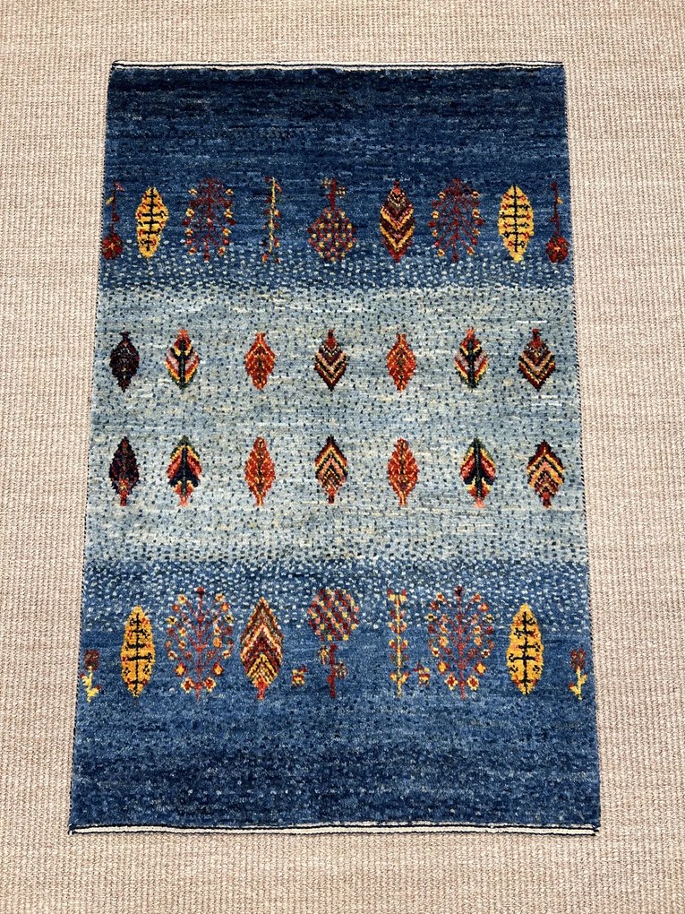 Loribaft Tappeto 60 x 100 Blu (Iran) Annodato A Mano