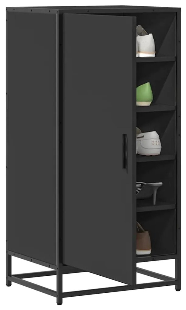 Scarpiera Nera 48x38x97,5 Cm İn Legno Multistrato /