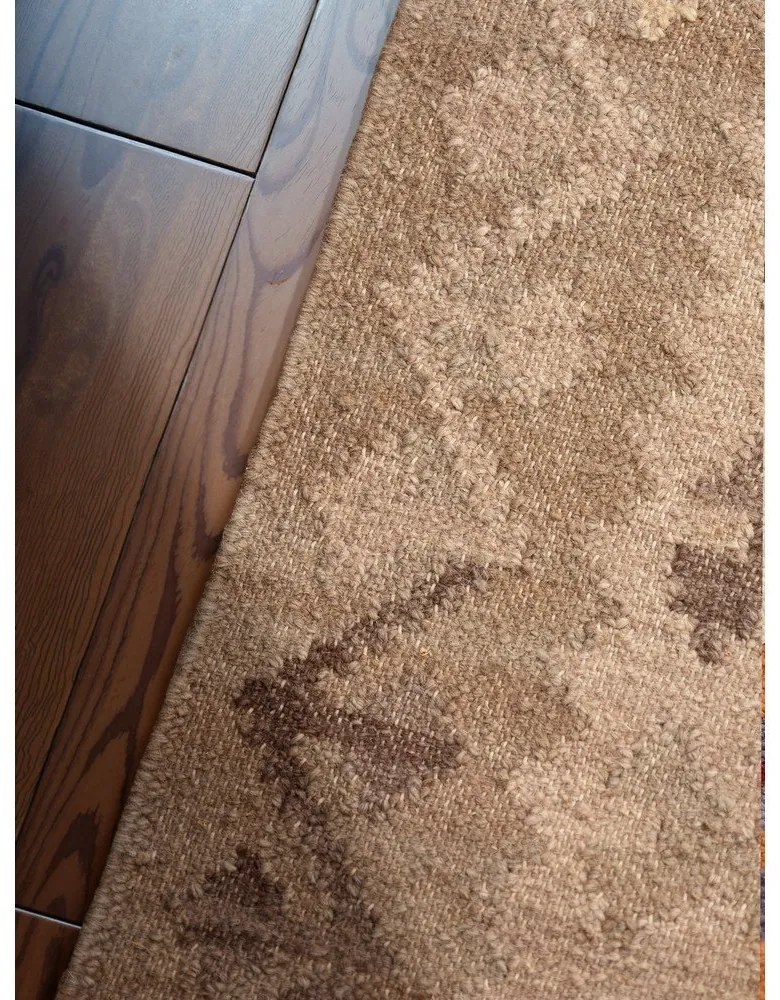 Tappeto azzurro/beige in lana reversibile/tessuto a mano 120x170 cm Kamal Dune – Nouristan