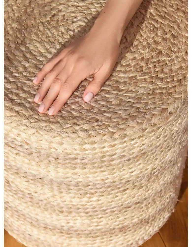 Poggiapiedi di colore naturale Jutta Gold – Hanse Home