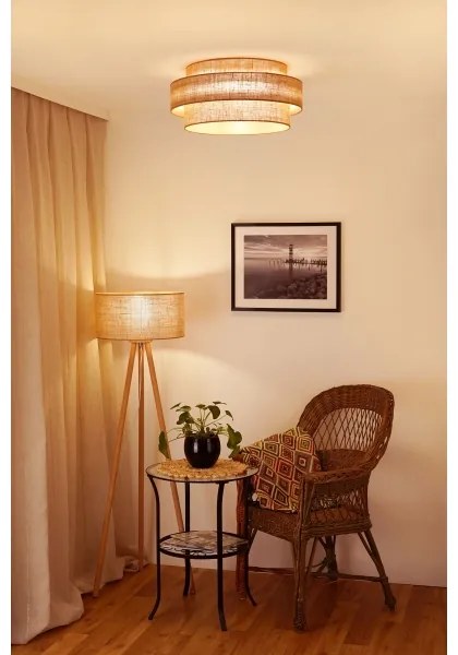 Brilagi - Plafoniera LED SPACE YUTE LED/12W/230V diametro 50 cm beige