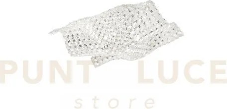 Plafoniera rumba trasparente 4 luci attacco g9 44x44x12cm in metall...